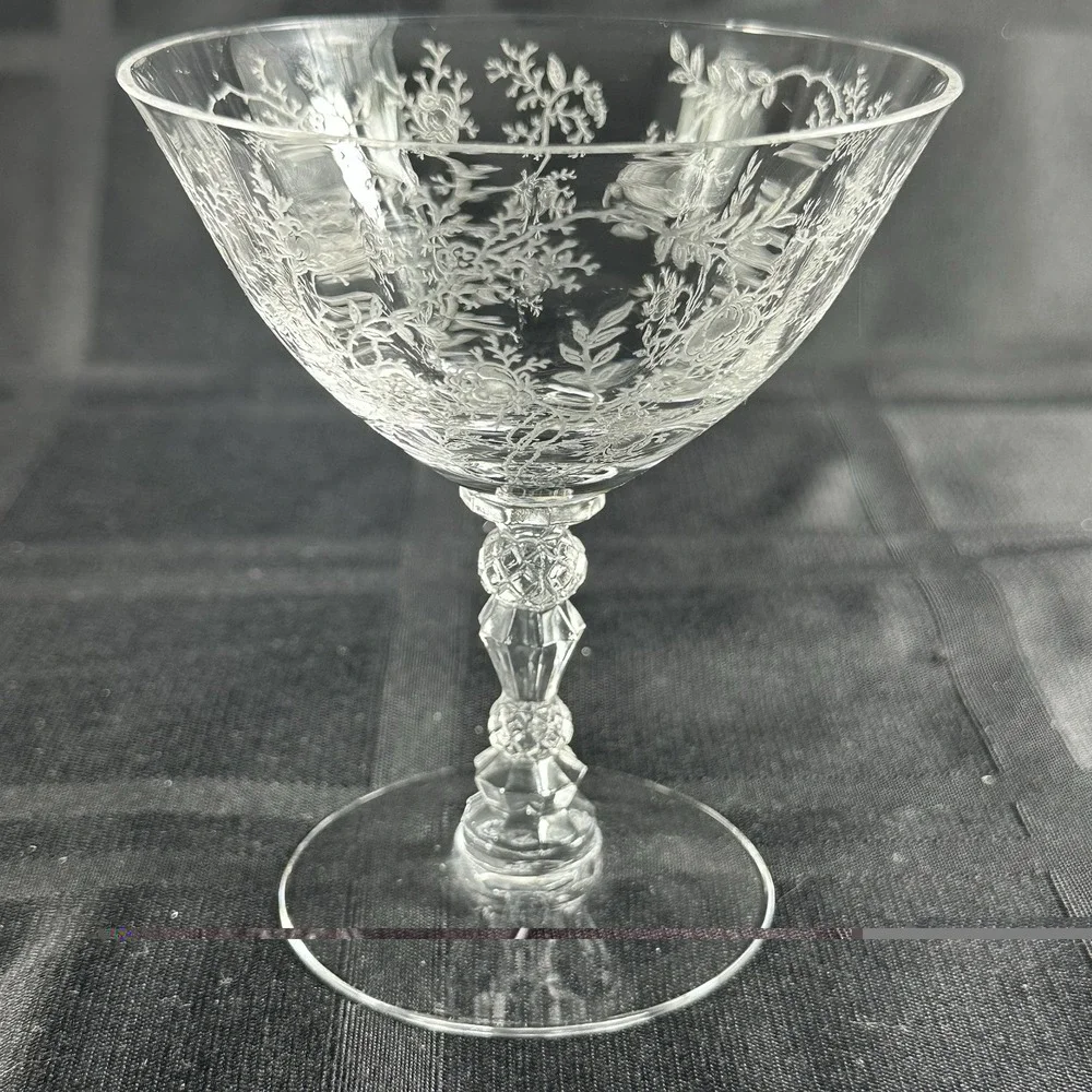 4 Fostoria Crystal Chintz 4 3/8